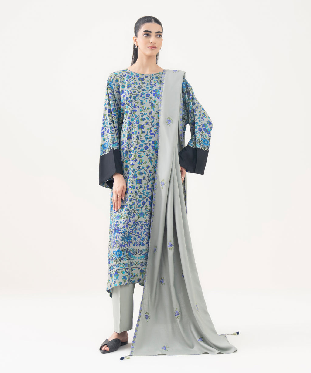 Embroidered Linen Dupatta