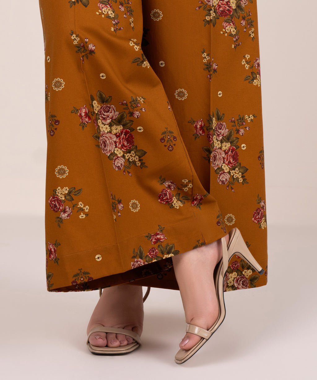 Printed Cambric Flared Pants