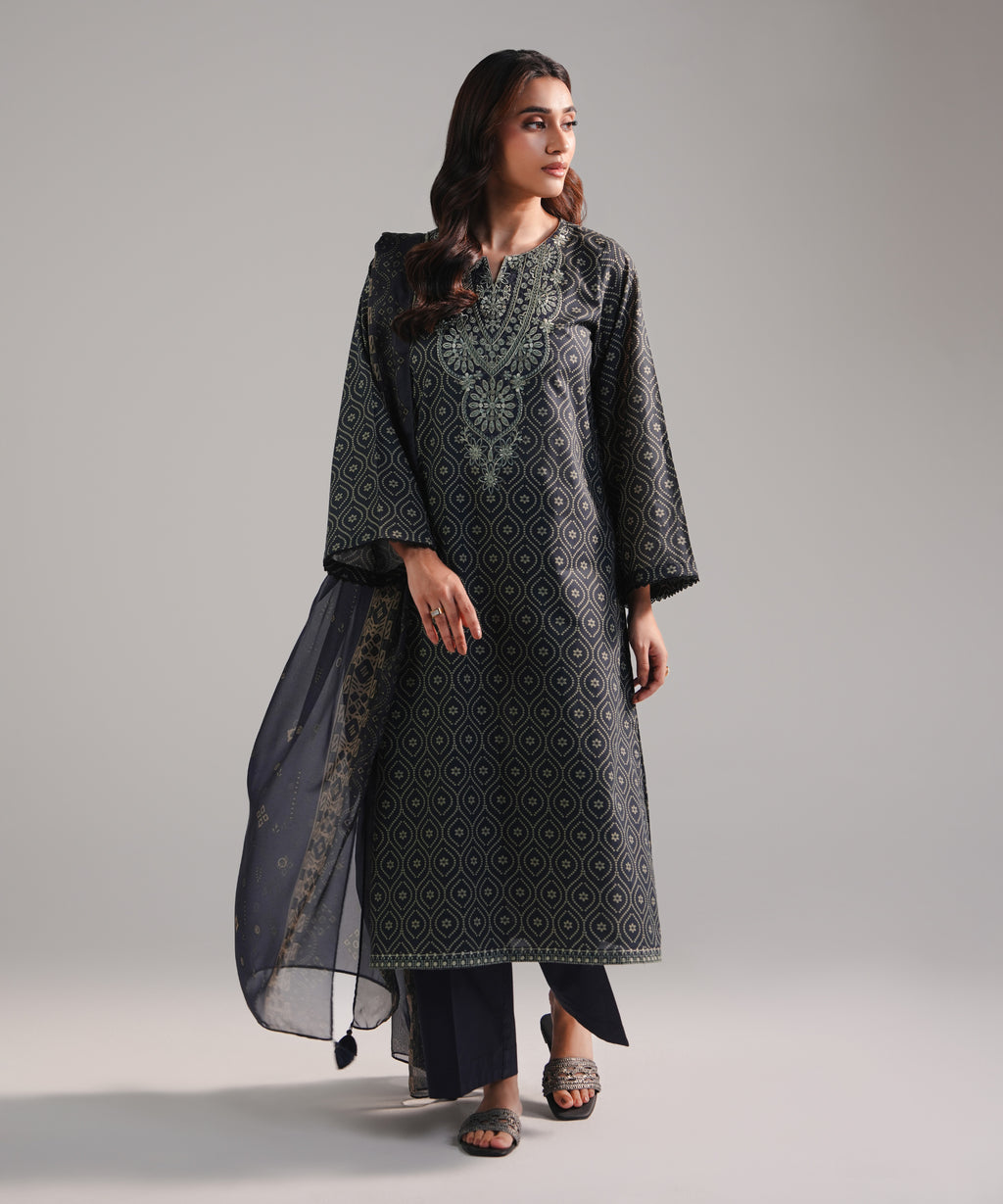 Printed Chiffon Dupatta - Stitched
