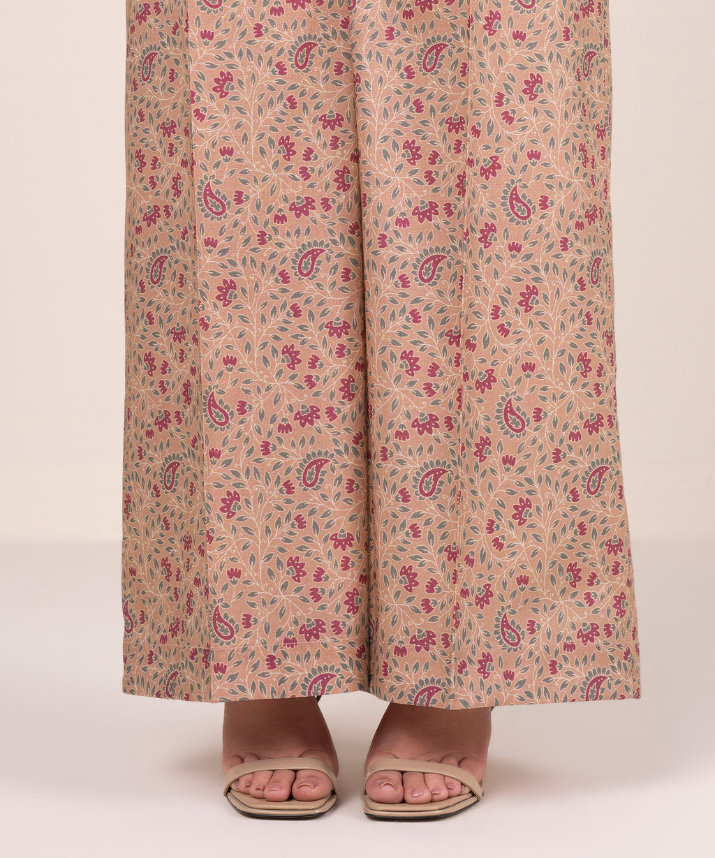 Printed Cambric Flared Pants