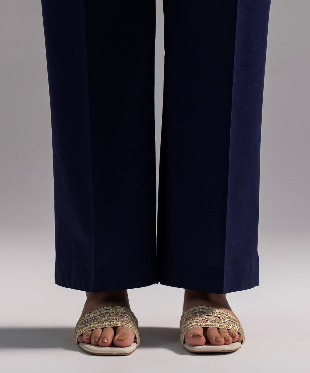 Solid Cambric Straight Pants