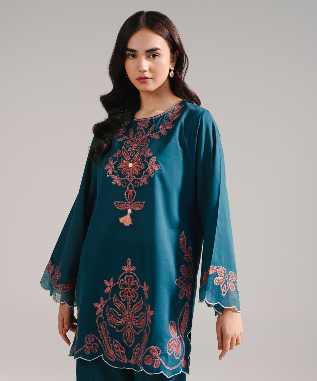Embroidered Crosshatch Shirt