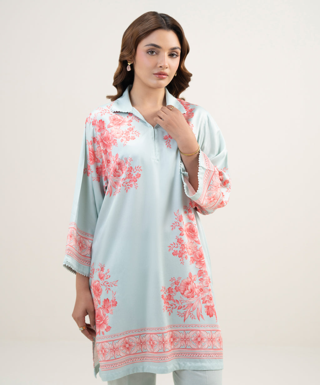 2 Piece - Printed Dobby Suit