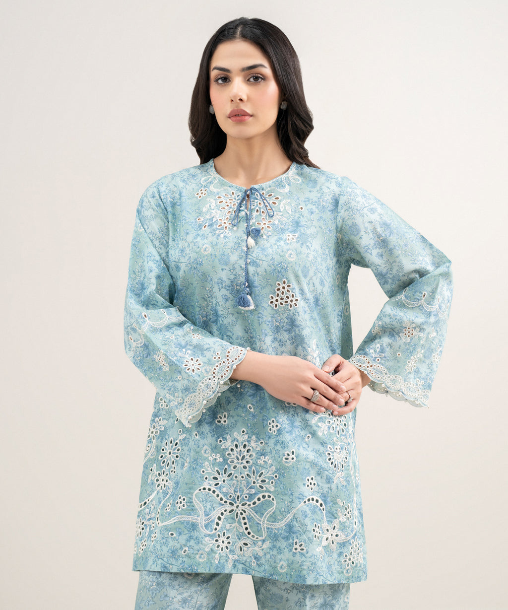 Embroidered Zari Cotton Shirt