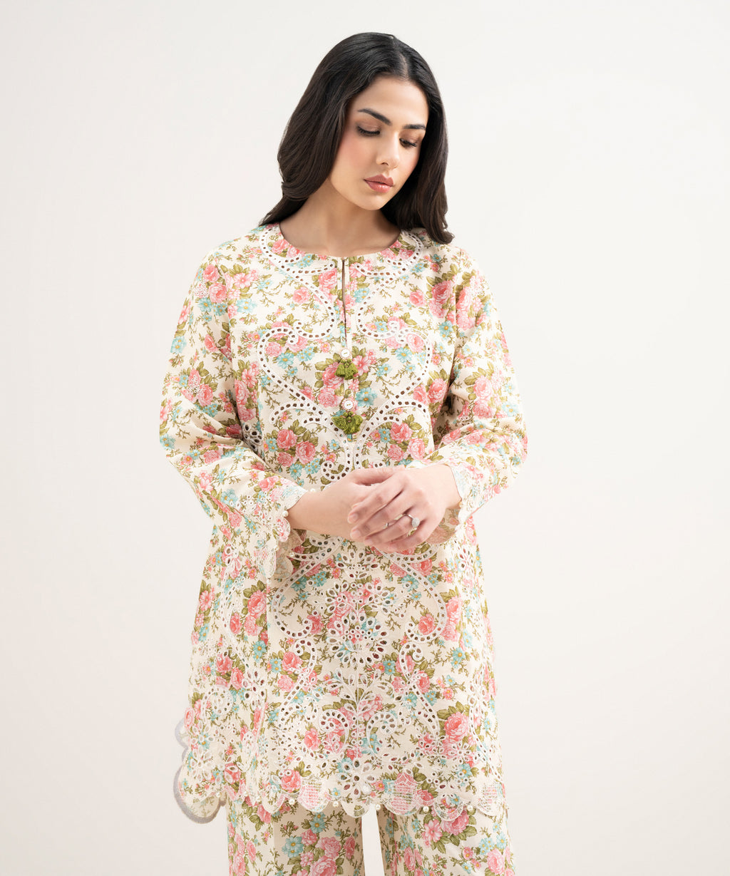 Embroidered Zari Cotton Shirt