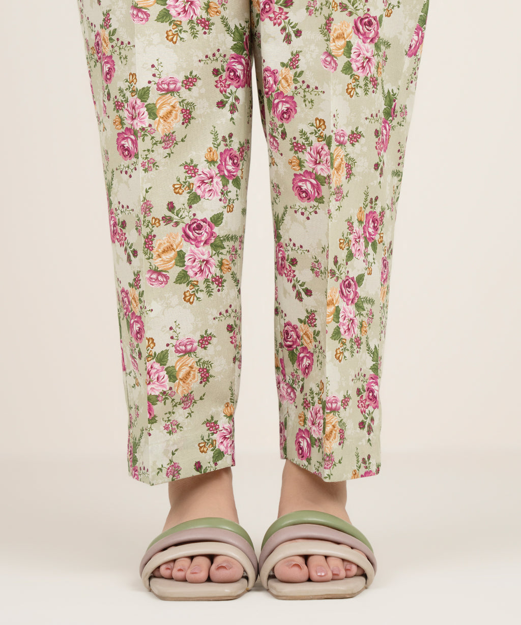 Embroidered Cambric Straight Pants