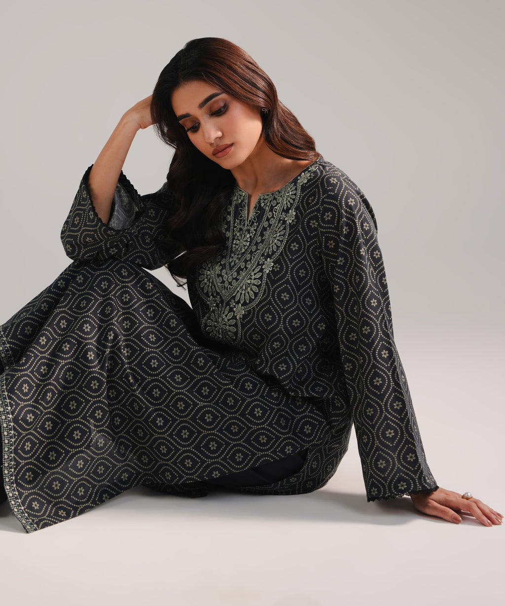 Embroidered Lawn Shirt - Stitched