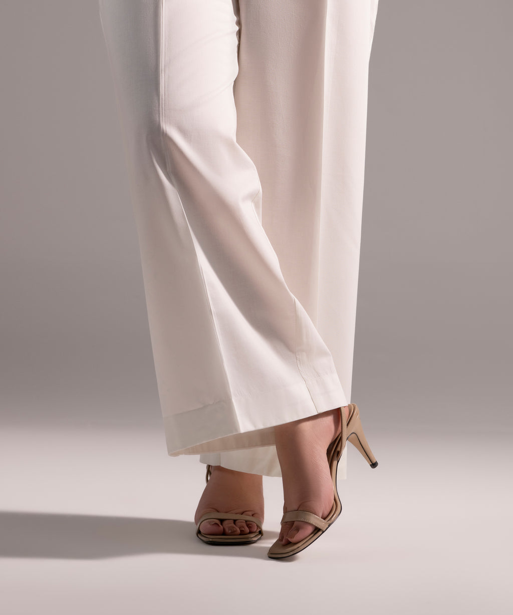 Women's RTW Cambric Solid White Culottes