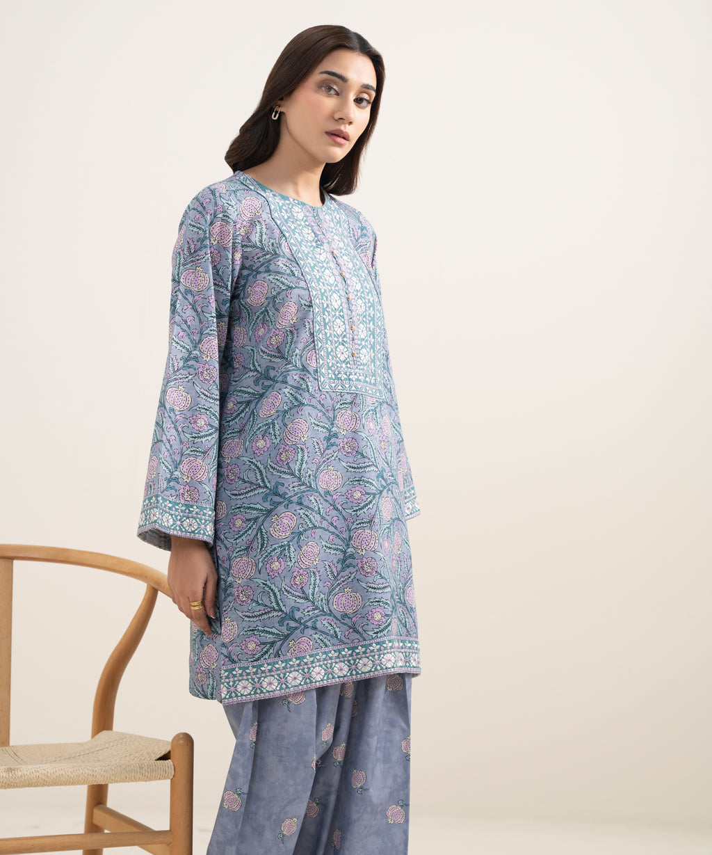2 Piece - Embroidered Dobby Suit