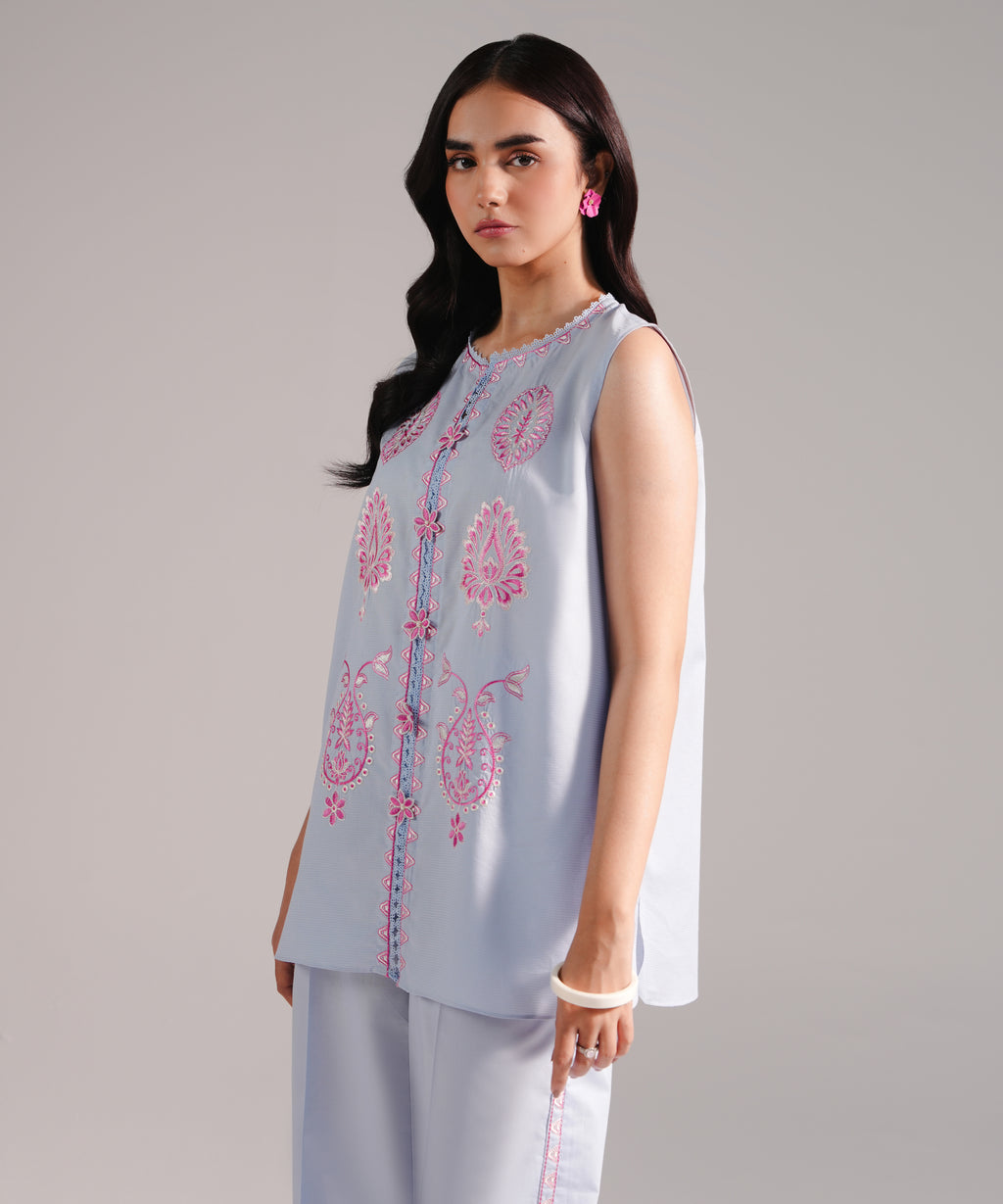 Embroidered Zari Lawn Shirt