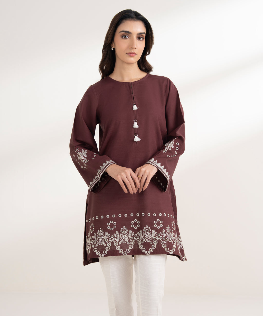 Embroidered Khaddar Shirt
