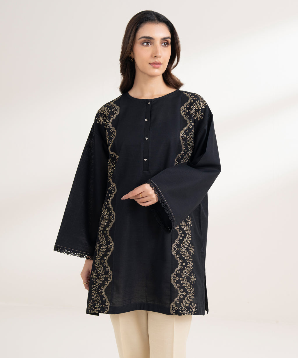 Embroidered Light Khaddar Shirt