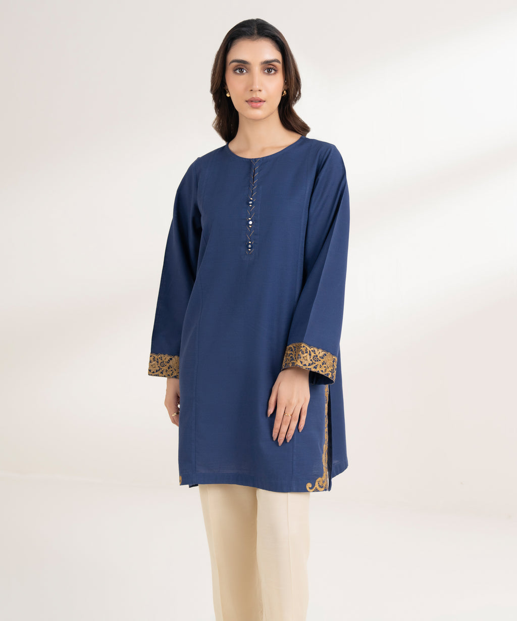 Embroidered Khaddar Shirt