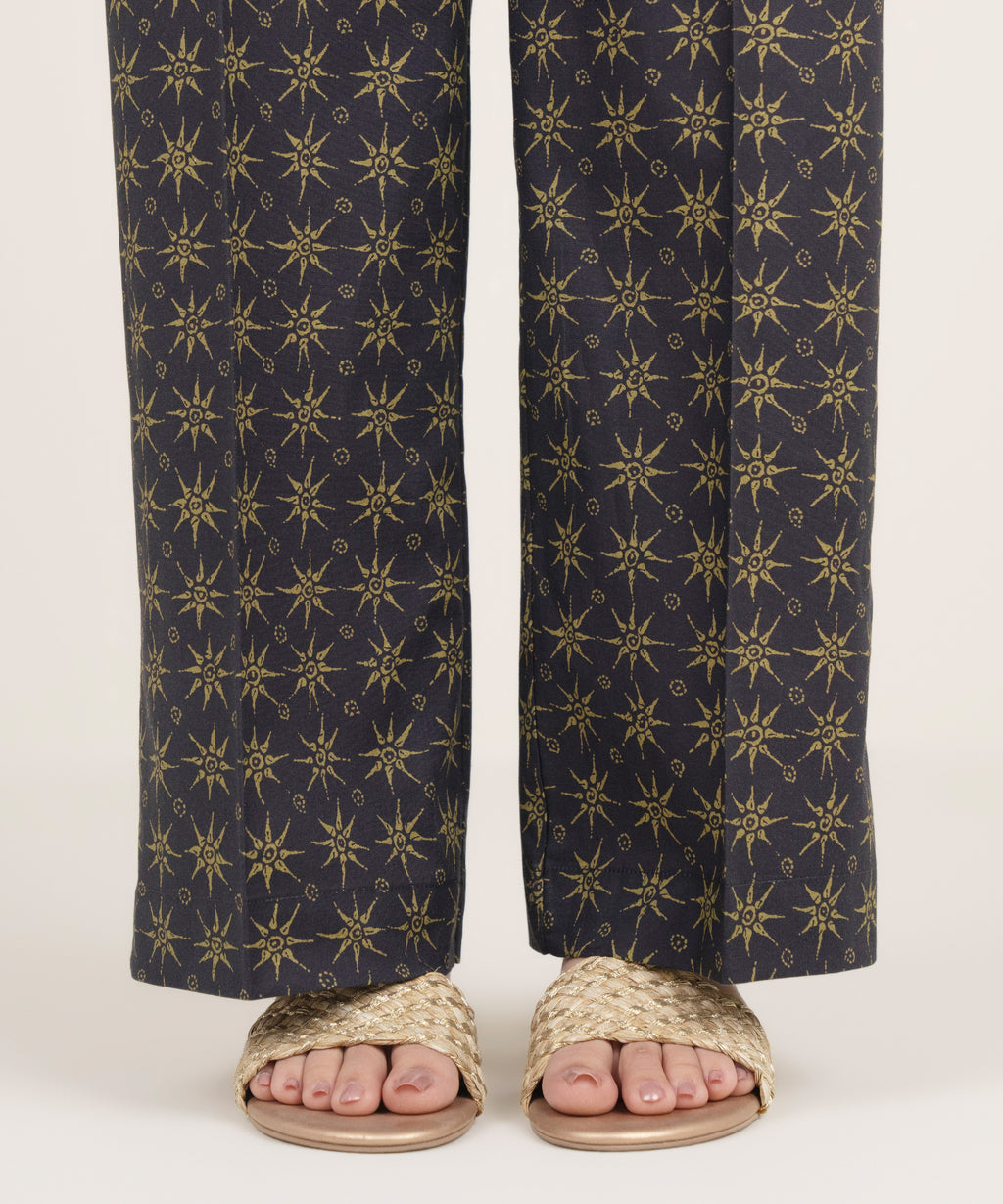 Printed Cambric Straight Pants