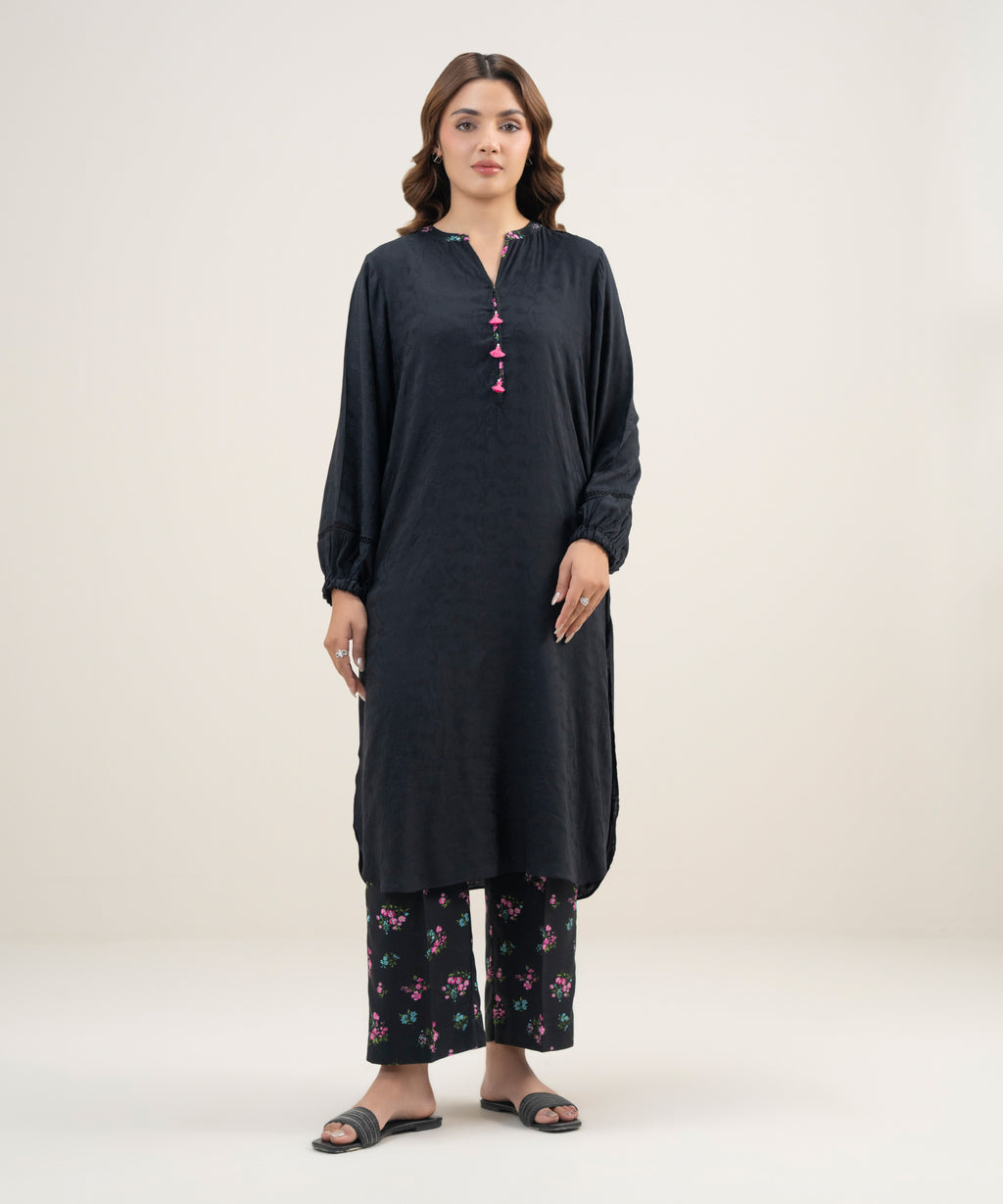 Solid Arabic Jacquard Shirt