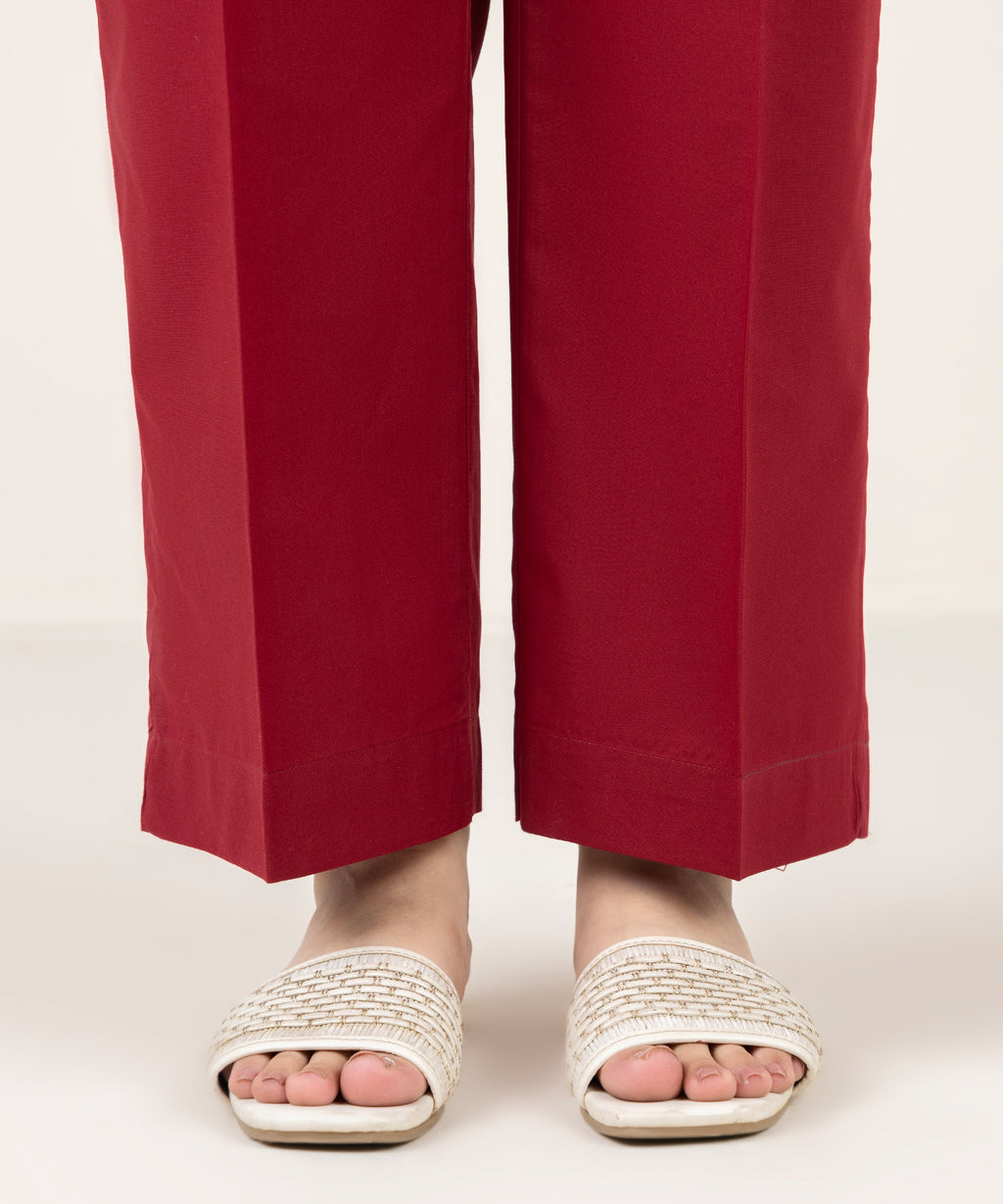 Solid Cambric Straight Pants