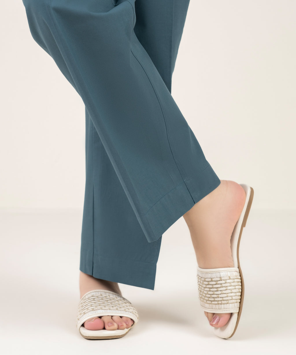 Solid Cambric Straight Pants