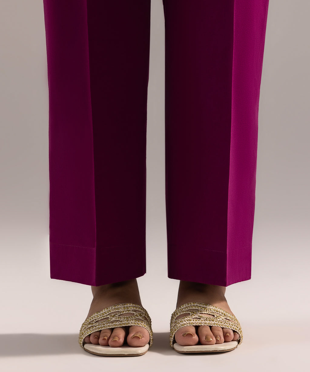 Solid Cambric Straight Pants