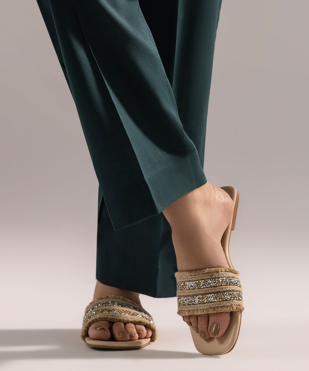 Crosshatch Straight Pants