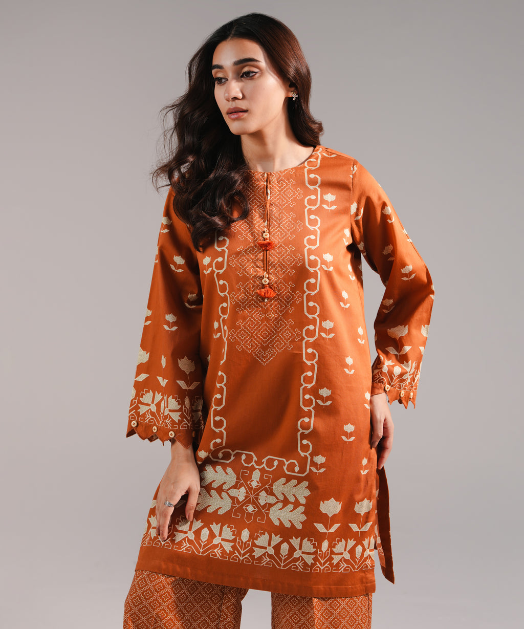 Printed Cotton Satin Shirt