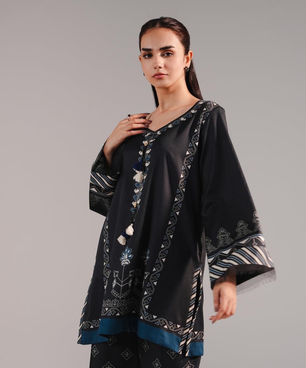 Printed Cotton Satin Shirt