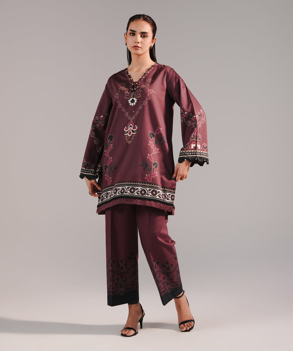 Printed Cotton Satin Shirt