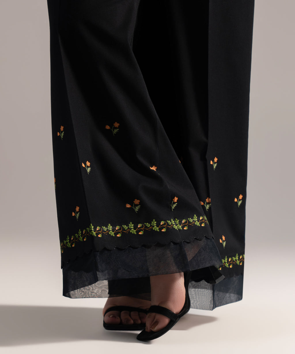 Printed Cambric Flared Pants
