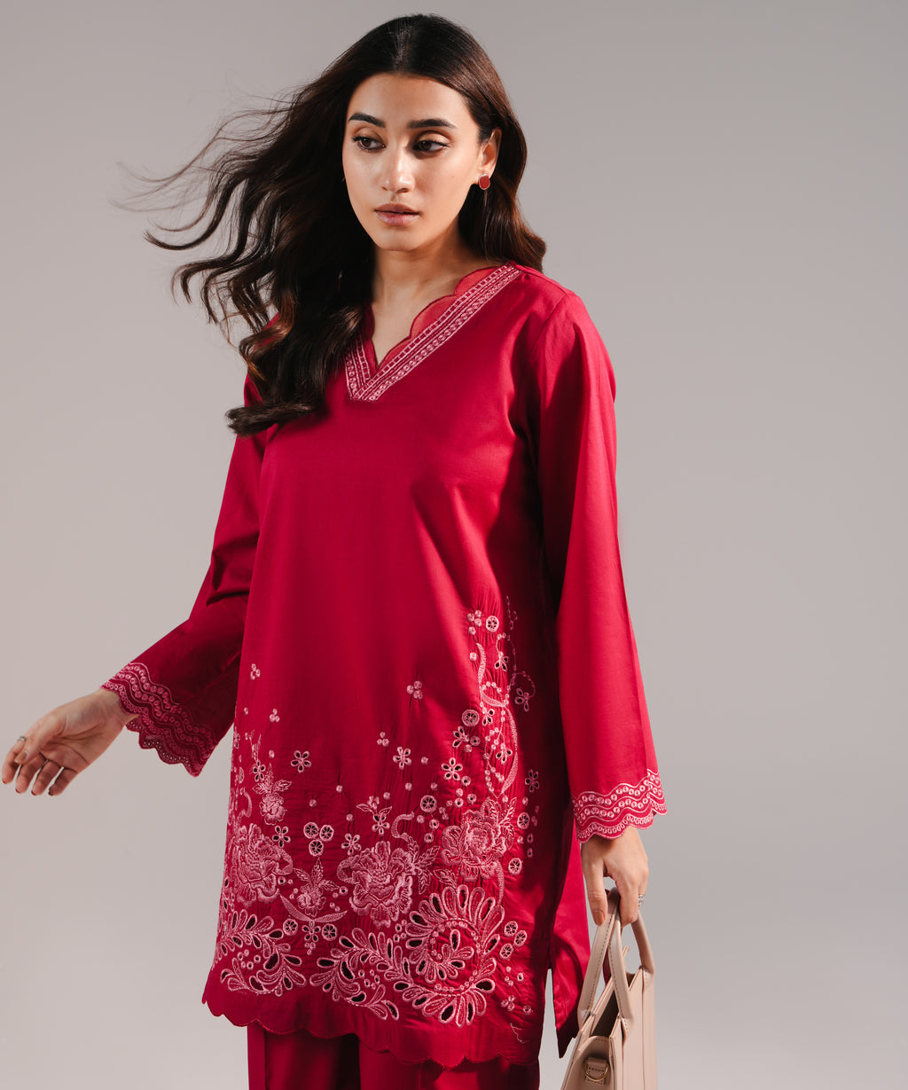 Embroidered Crosshatch Shirt