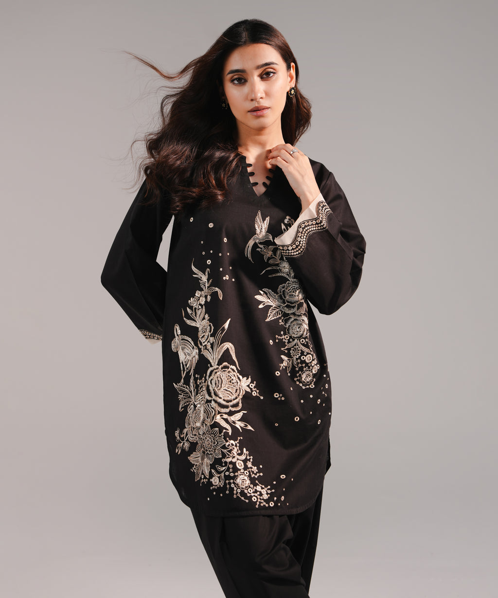Embroidered Crosshatch Shirt