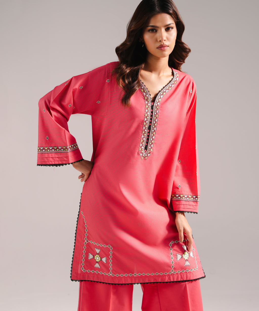 Embroidered Zari Lawn Shirt