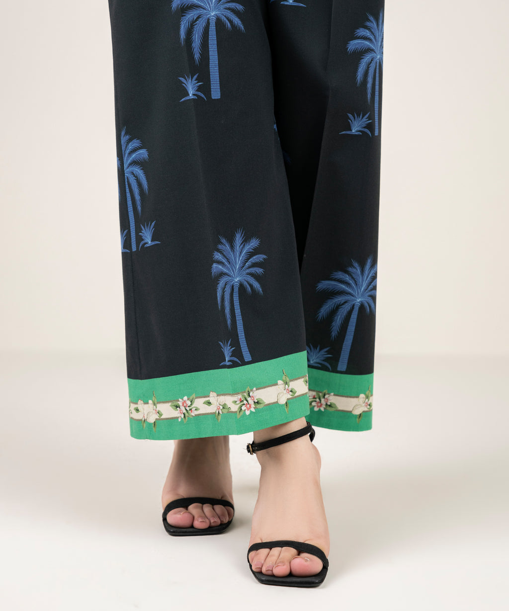 Printed Cambric Flared Pants