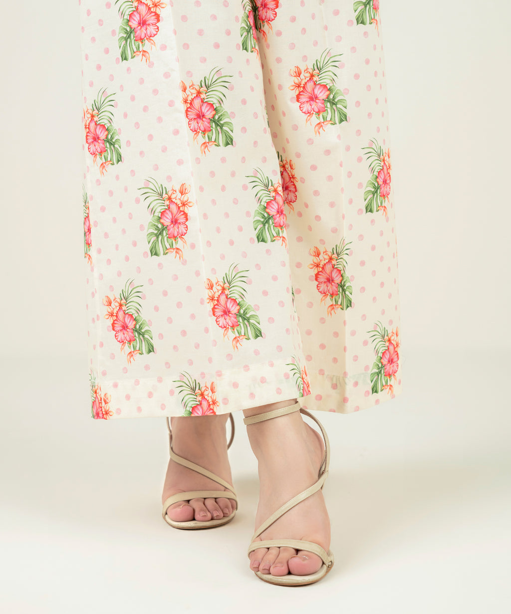 Printed Cambric Flared Pants