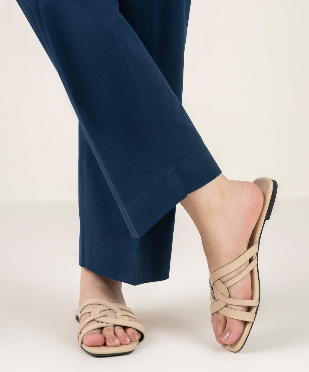 Solid Cambric Straight Pants