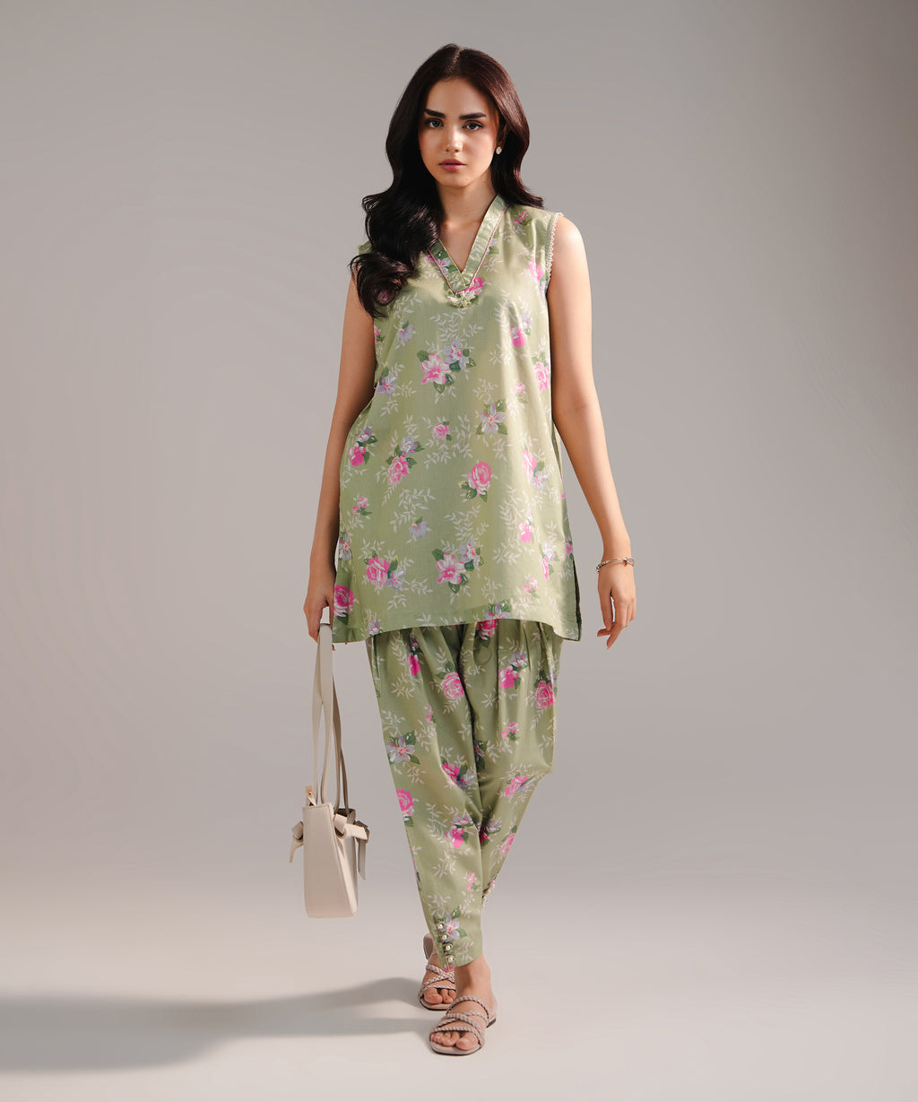 2 Piece - Printed Cambric Suit