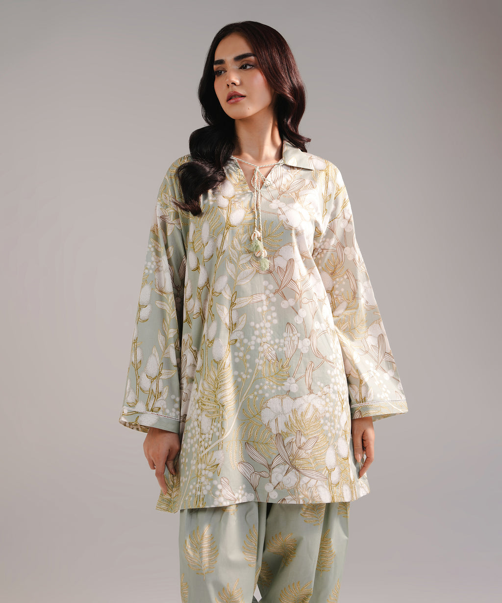 2 Piece - Printed Cambric Suit