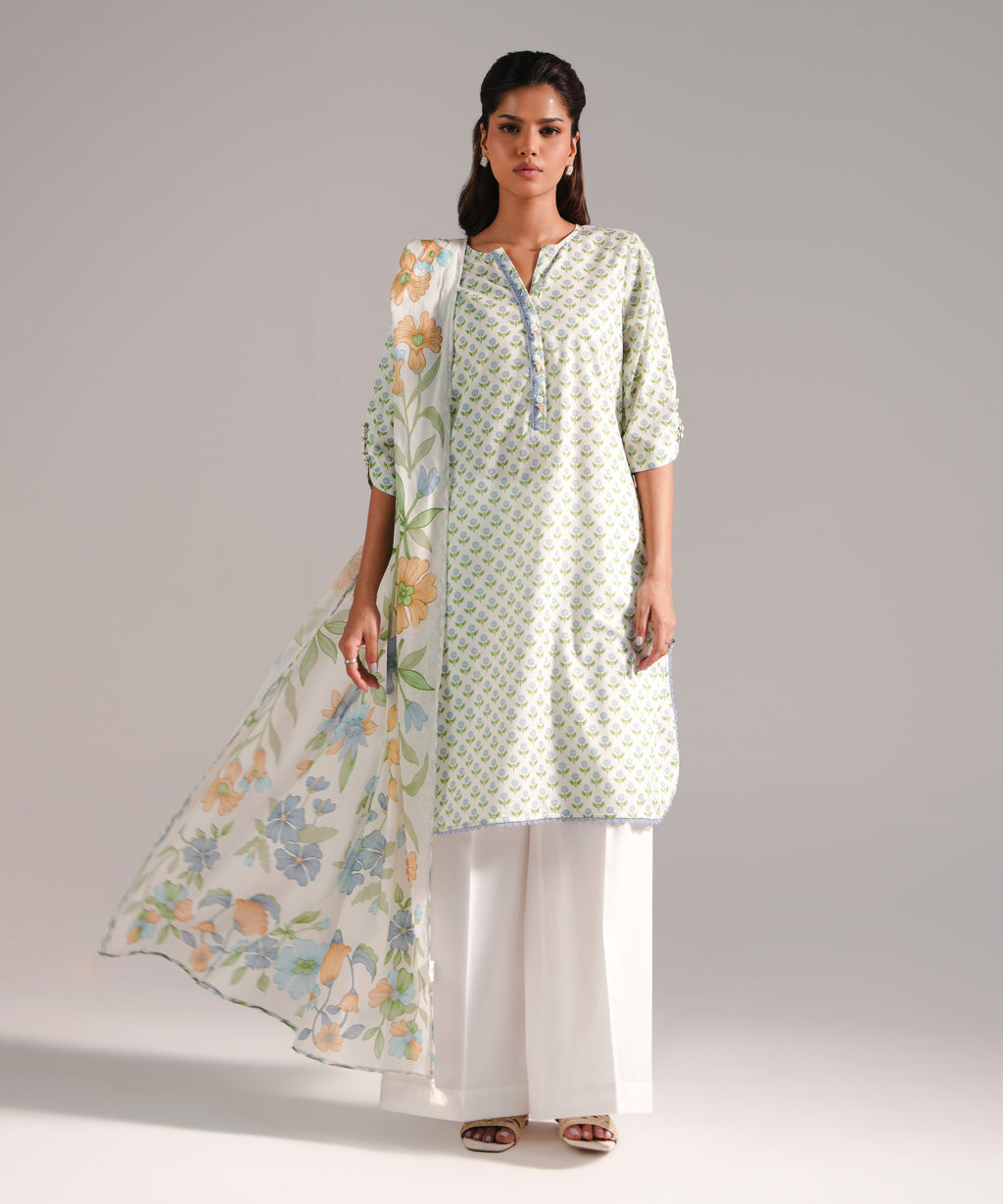 2 Piece - Printed Dobby Suit