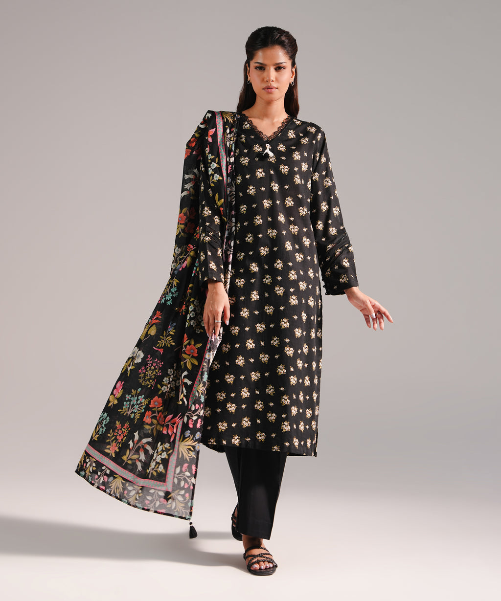 2 Piece - Printed Dobby Suit