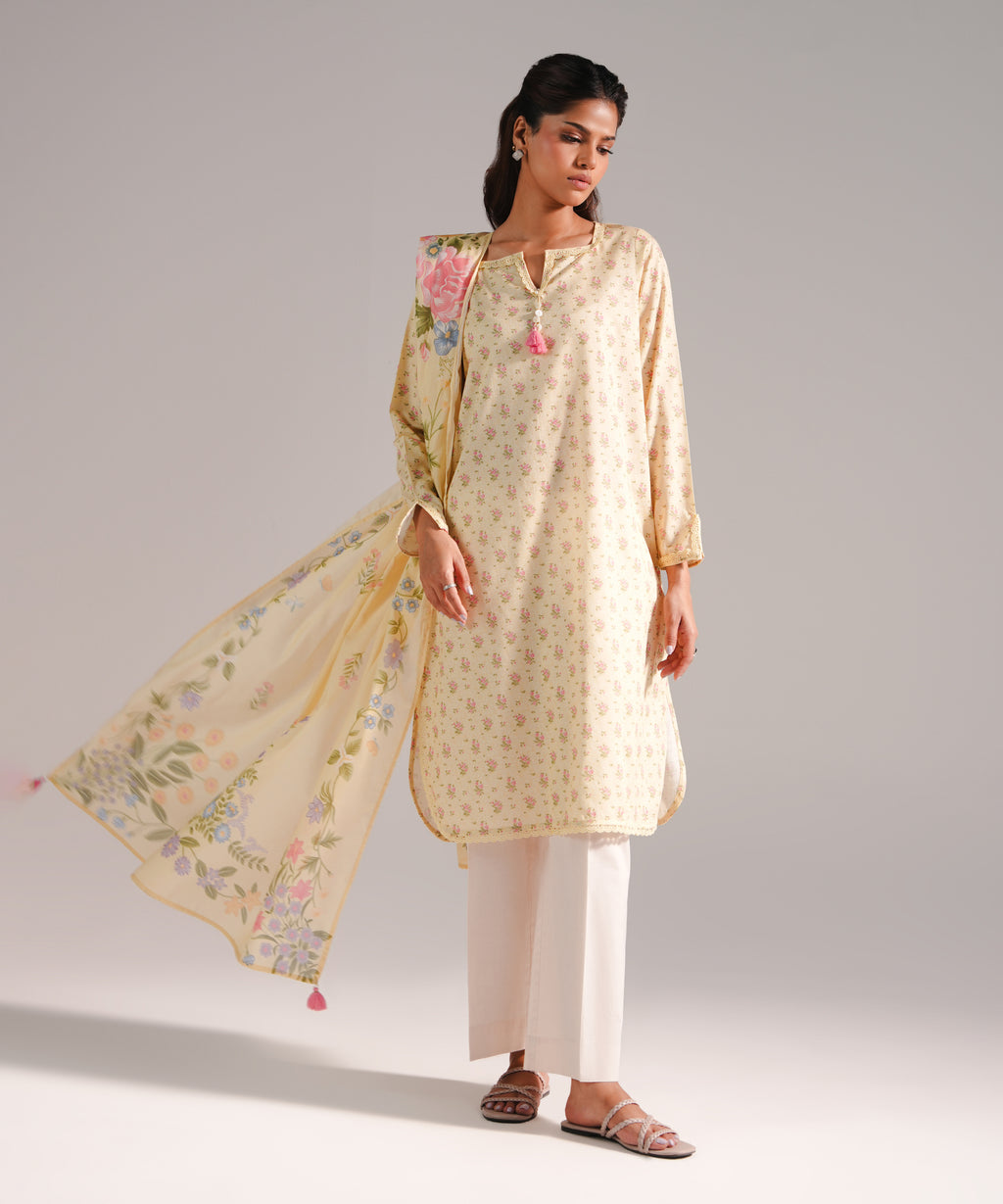 2 Piece - Printed Dobby Suit