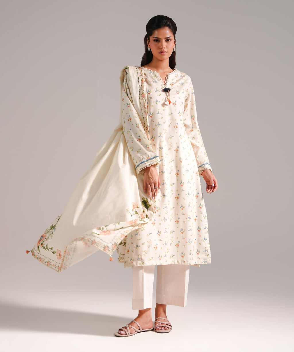 2 Piece - Printed Dobby Suit