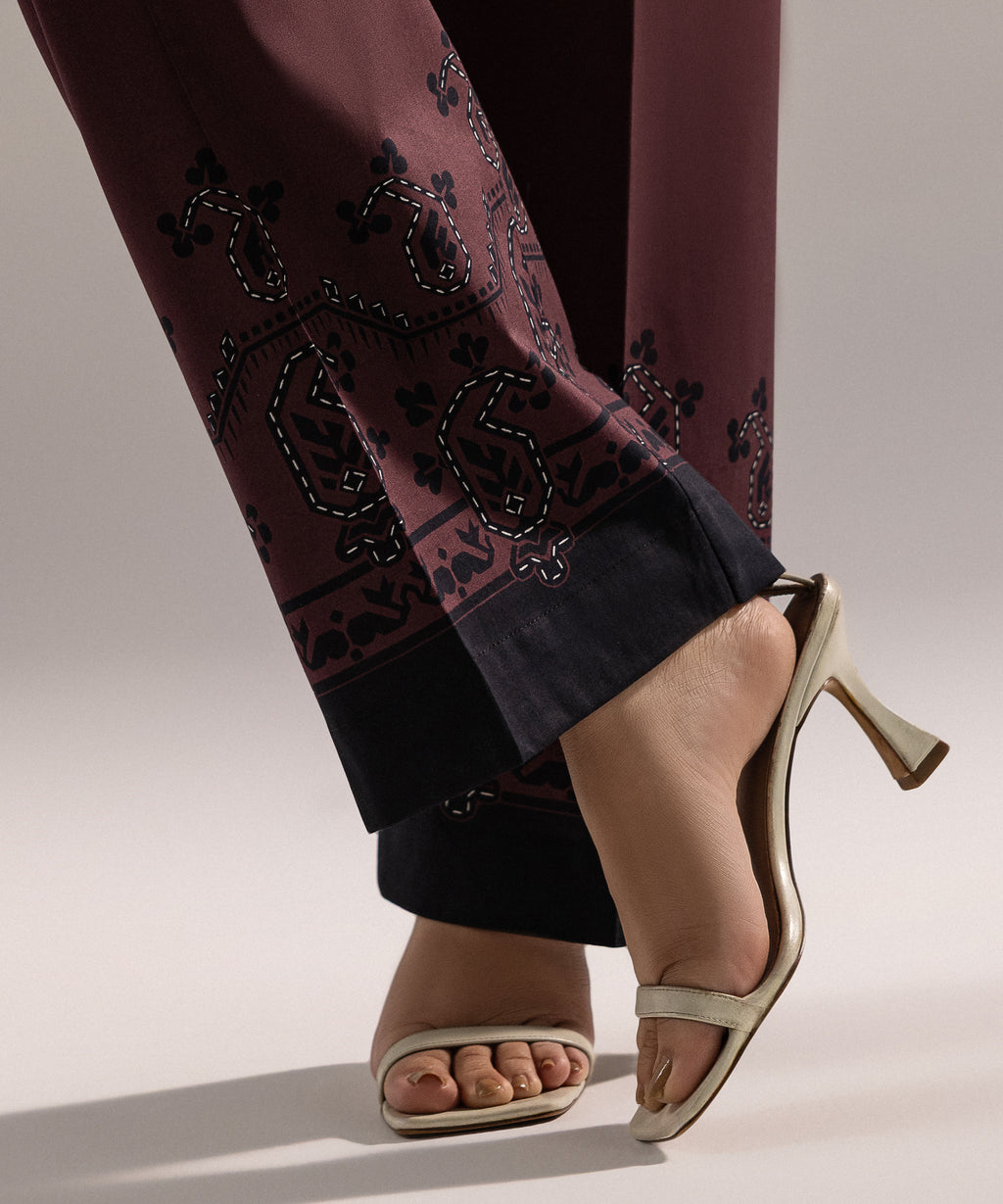 Printed Cambric Straight Pants