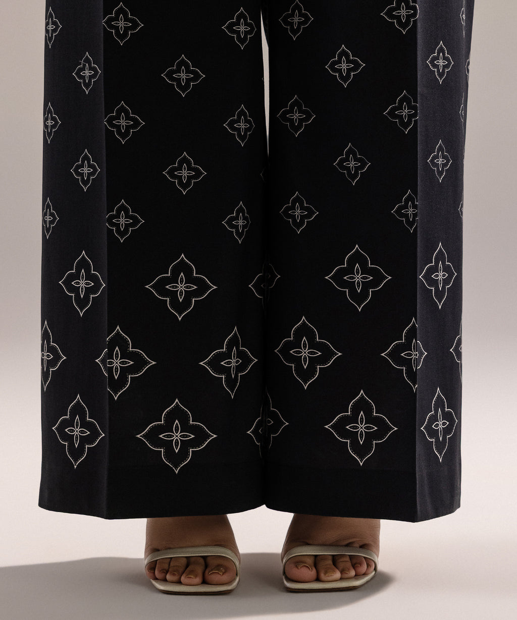 Printed Cambric Flared Pants