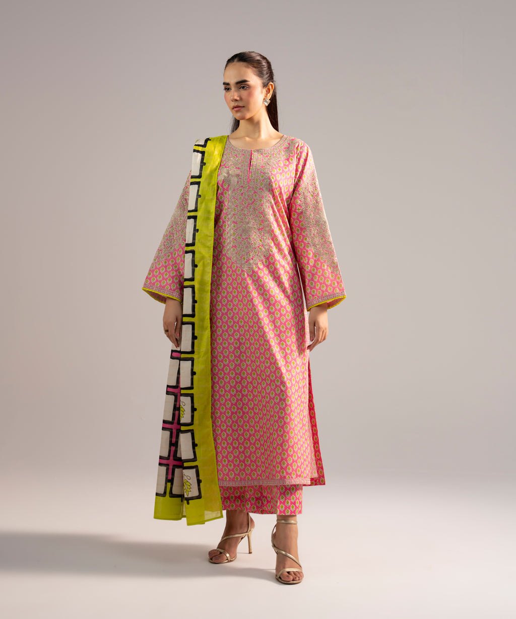 Zari Lawn Printed Off White Dupatta
