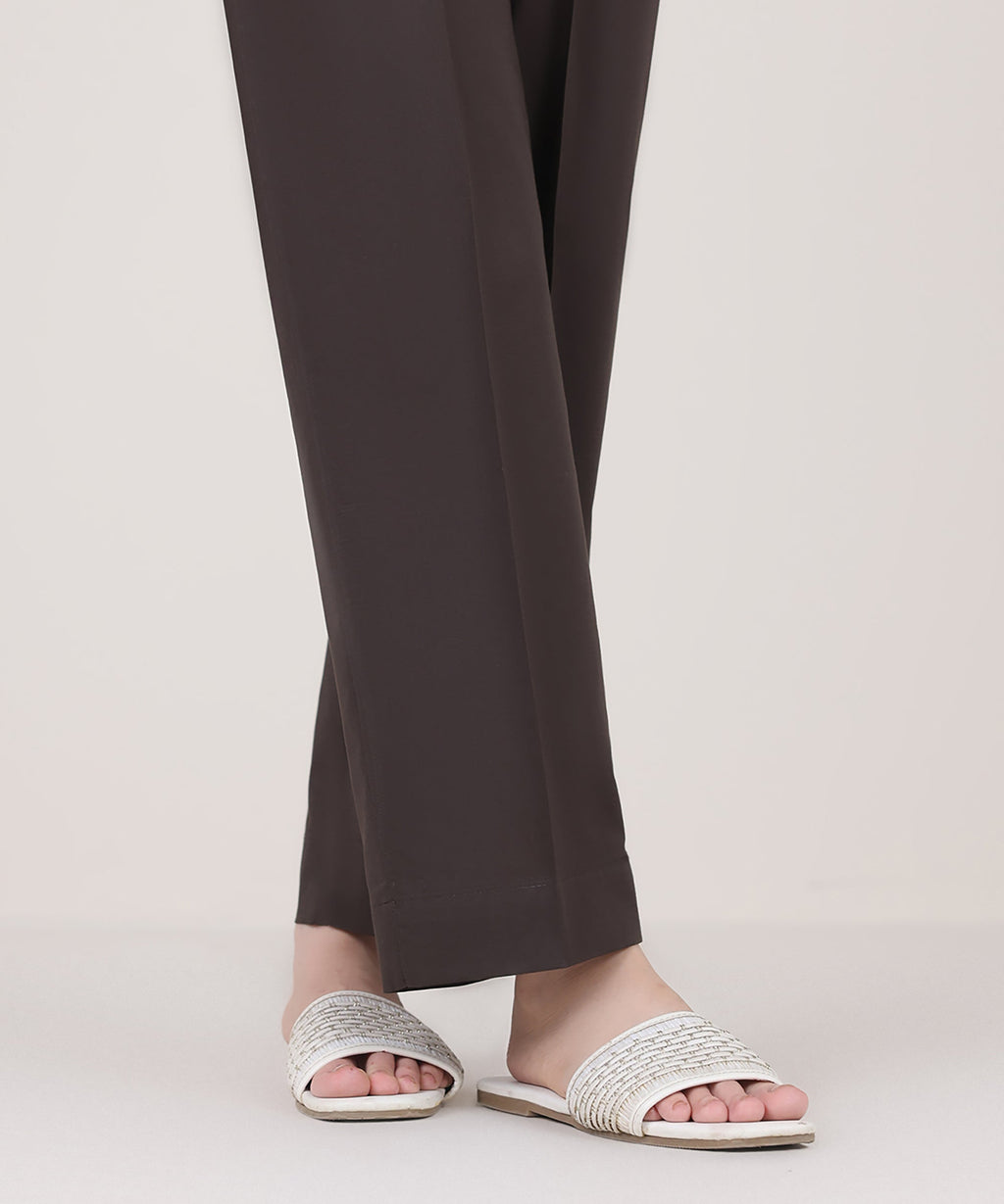 Solid Cambric Straight Pants