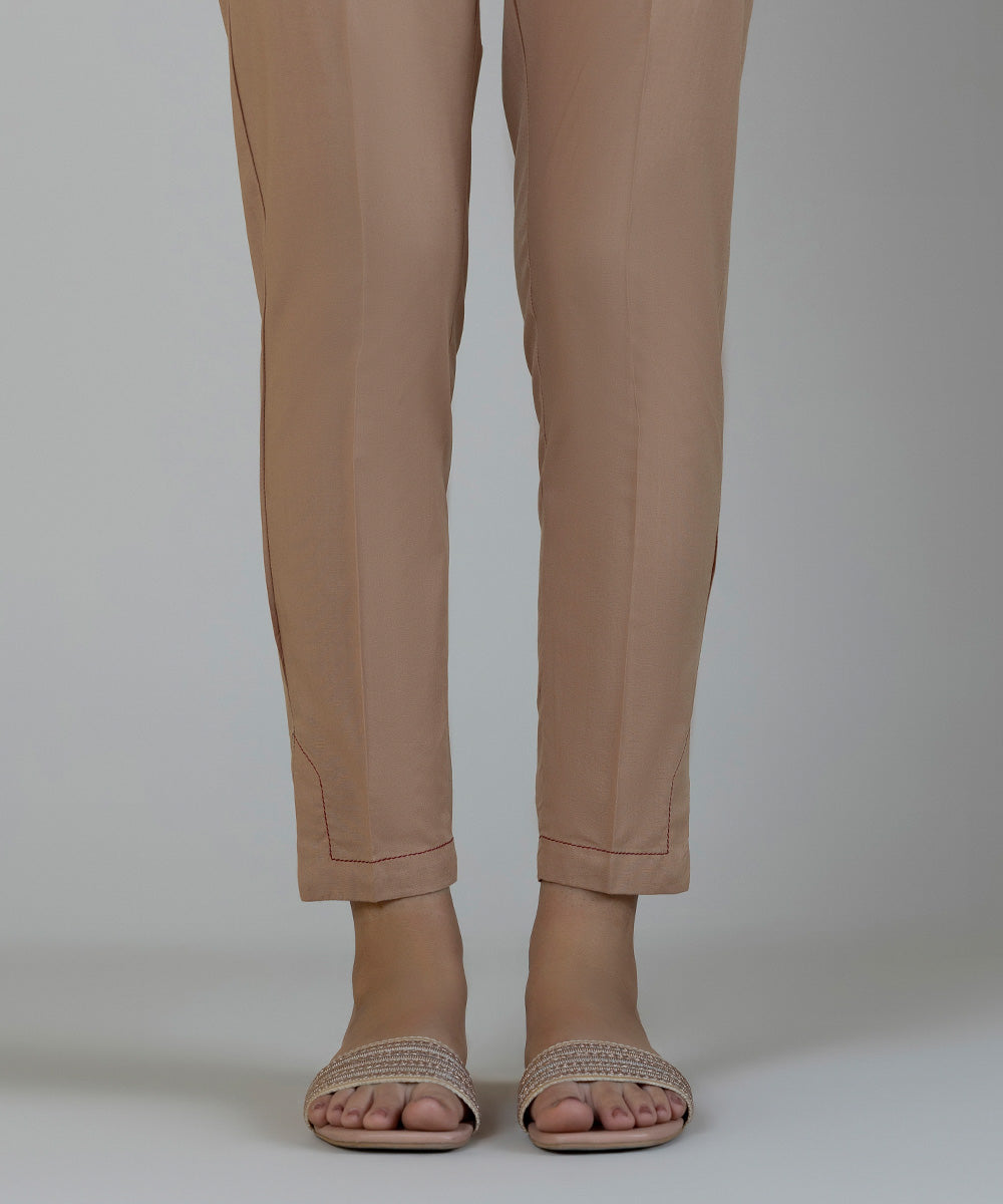 Women's Pret Cambric Brown Dyed Cigarette Pants