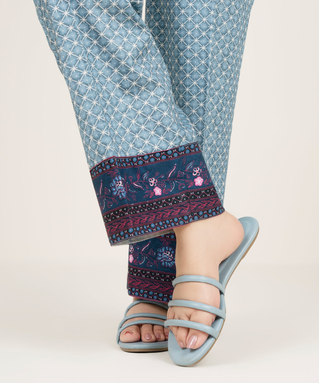 Printed Cambric Straight Pants