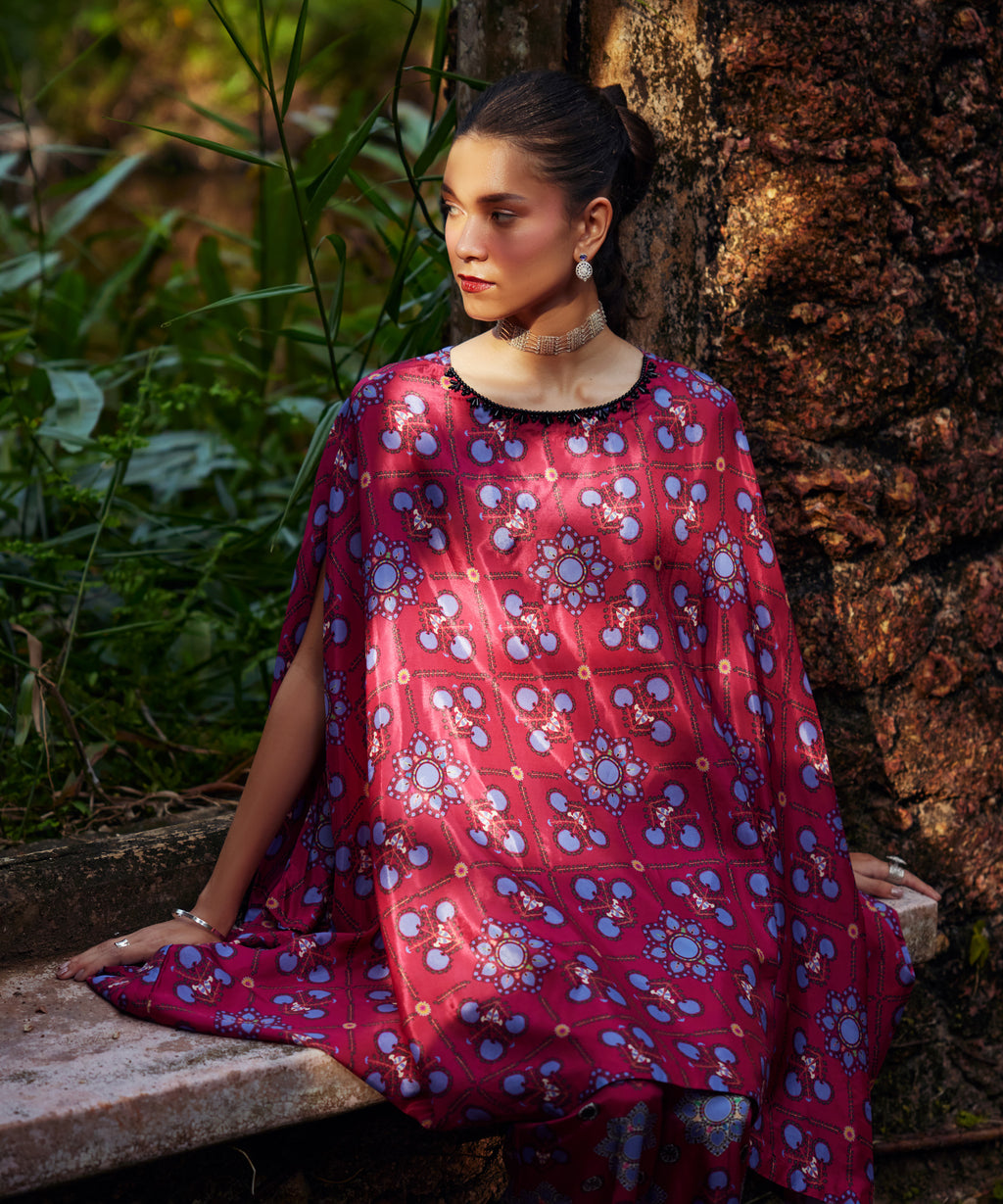 2 Piece - Printed Silk Suit