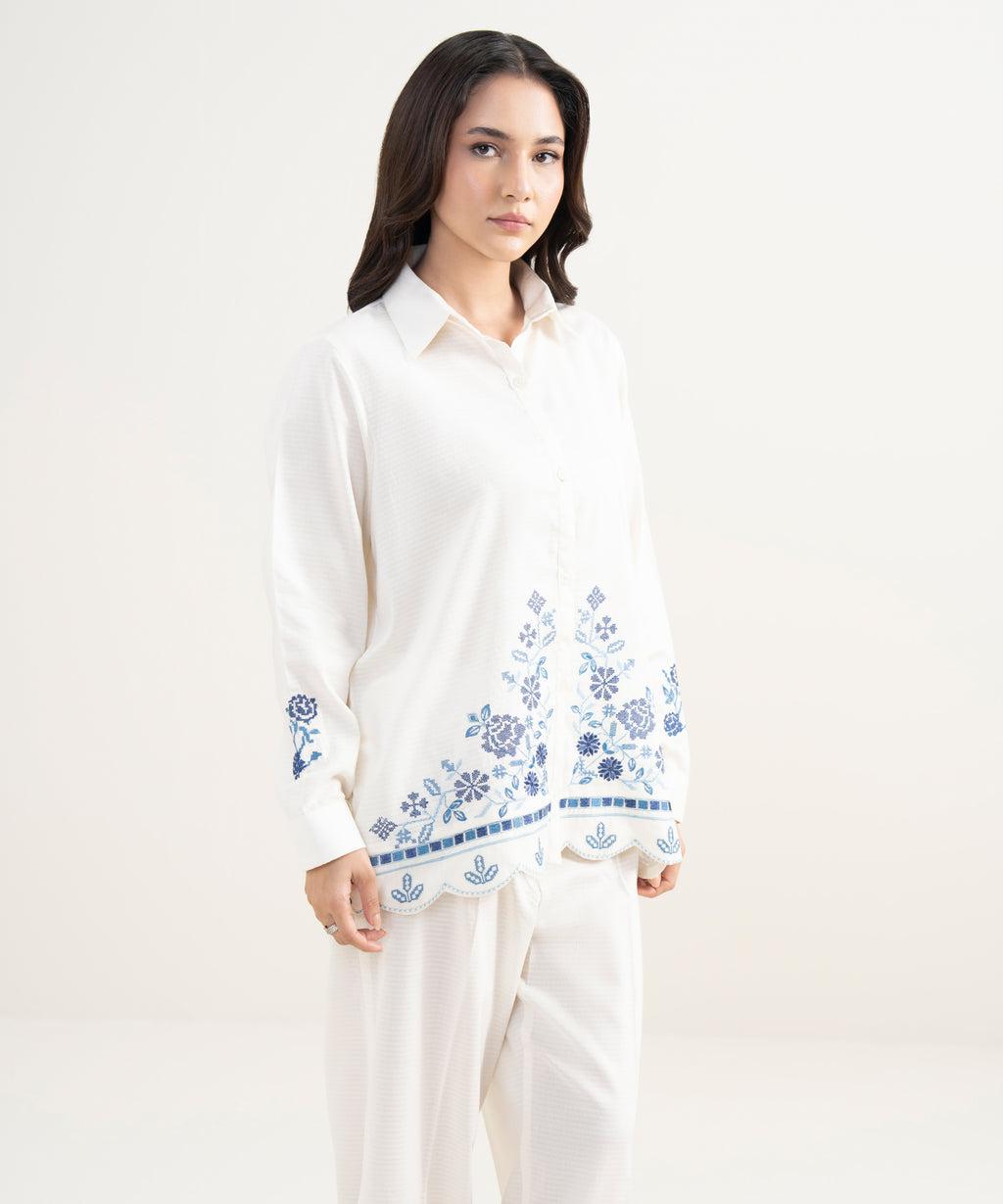 Embroidered Dobby Shirt