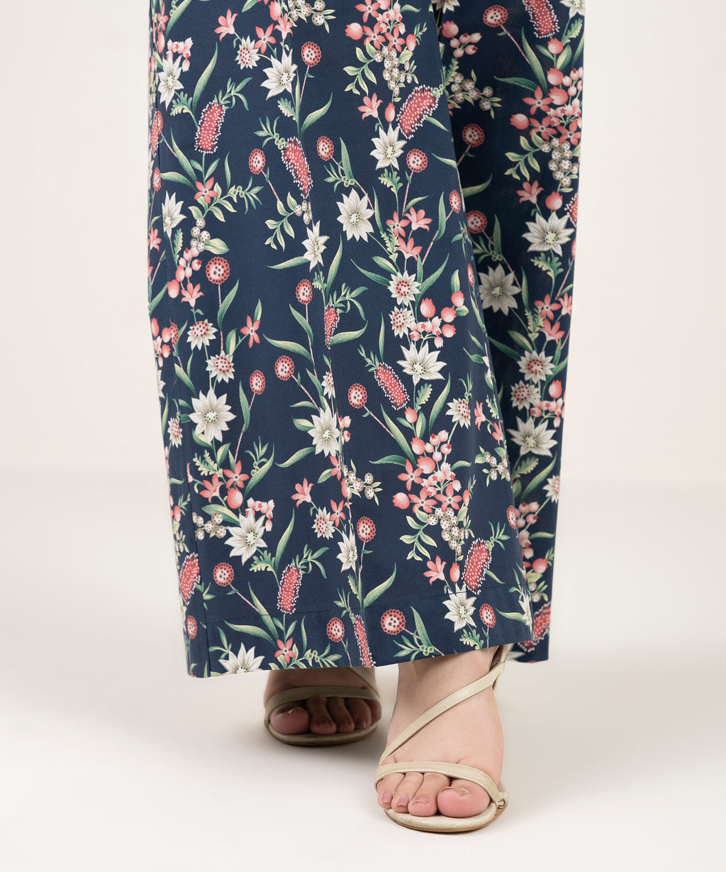 Printed Cambric Flared Pants