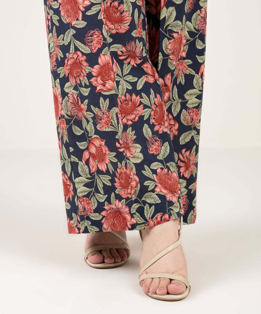 Printed Cambric Flared Pants
