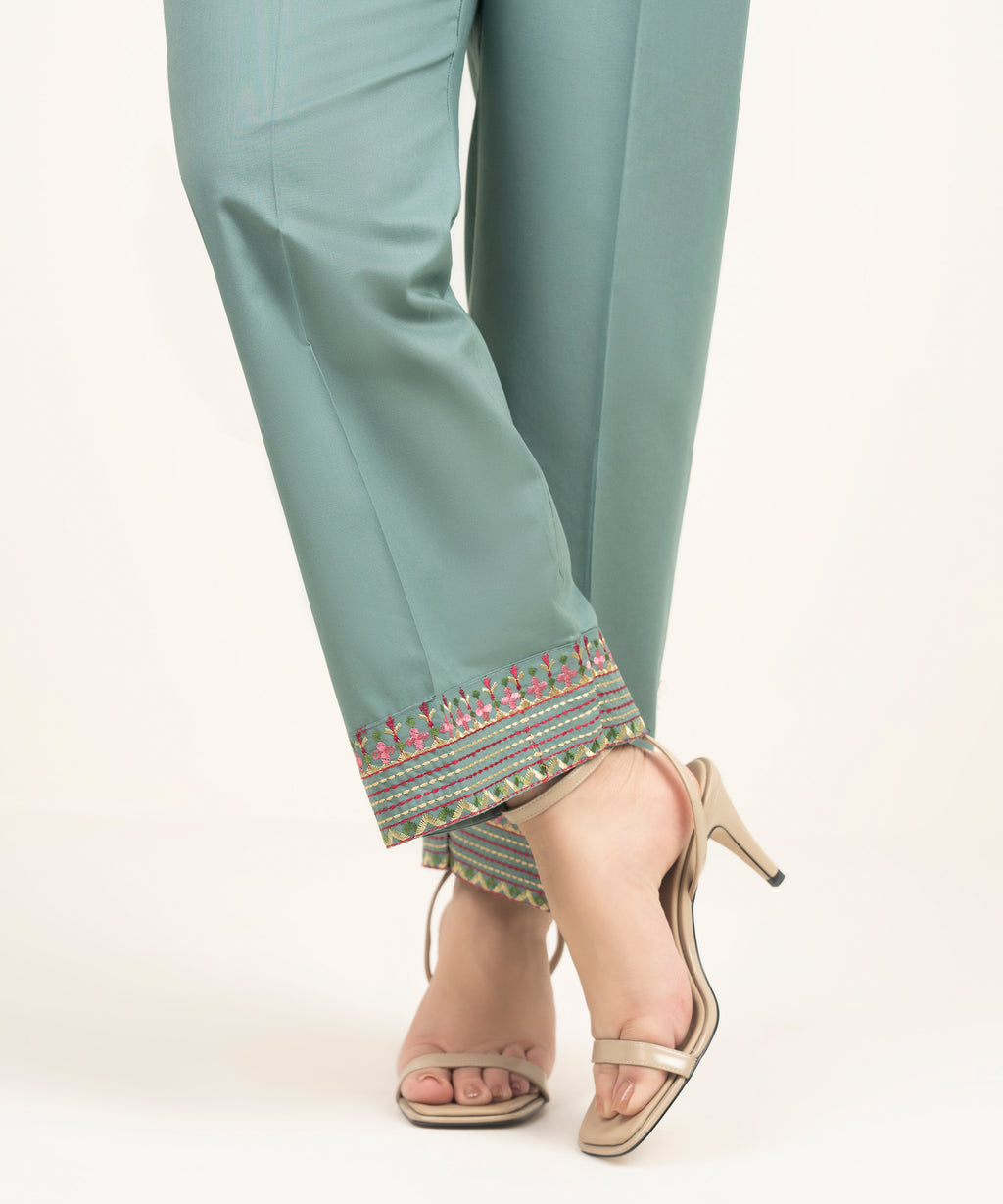 Embroidered Lawn Straight Pants